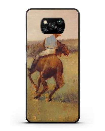 Чехол Жокей в синем на гнедом коне (Дега Эдгар) силиконовый для Xiaomi Poco X3