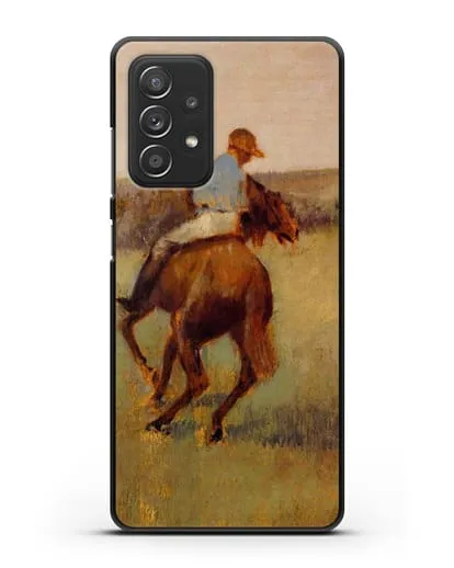 Чехол Жокей в синем на гнедом коне (Дега Эдгар) силиконовый для Samsung Galaxy A53