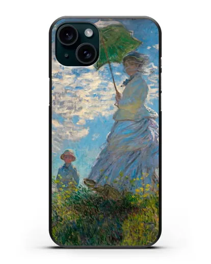 Чехол Прогулка. Дама с зонтиком (Моне Клод) силиконовый для iPhone 15 Plus