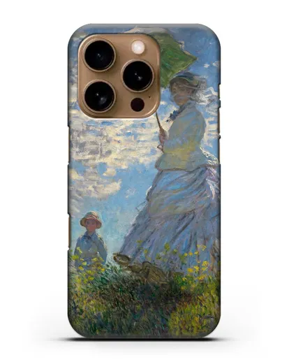 Чехол Прогулка. Дама с зонтиком (Моне Клод) силиконовый для iPhone 16 Pro