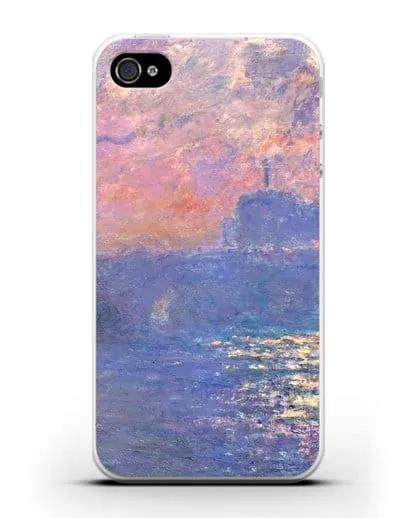 Чехол Мост Ватерлоо, эффект солнечного света (Моне Клод) силиконовый для iPhone 4/4s