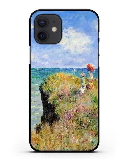 Чехол Прогулка по скале. Пурвиль (Моне Клод) силиконовый для iPhone 12