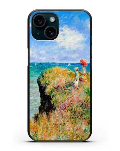 Чехол Прогулка по скале. Пурвиль (Моне Клод) силиконовый для iPhone 15