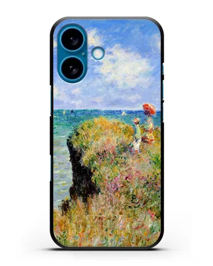 Чехол Прогулка по скале. Пурвиль (Моне Клод) силиконовый для iPhone 16