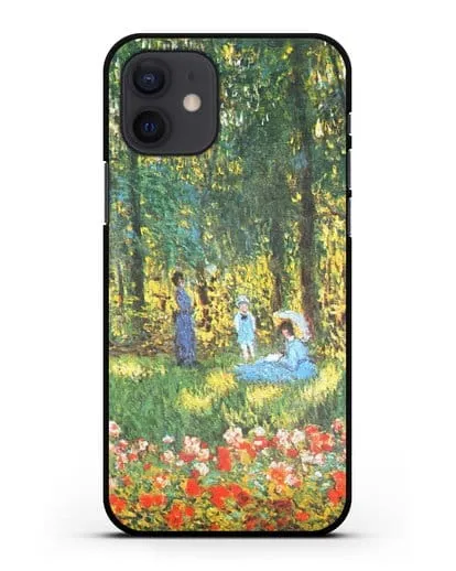 Чехол Семья художника в саду (Моне Клод) силиконовый для iPhone 12