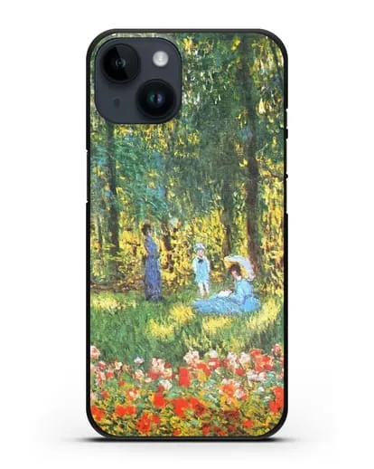 Чехол Семья художника в саду (Моне Клод) силиконовый для iPhone 14