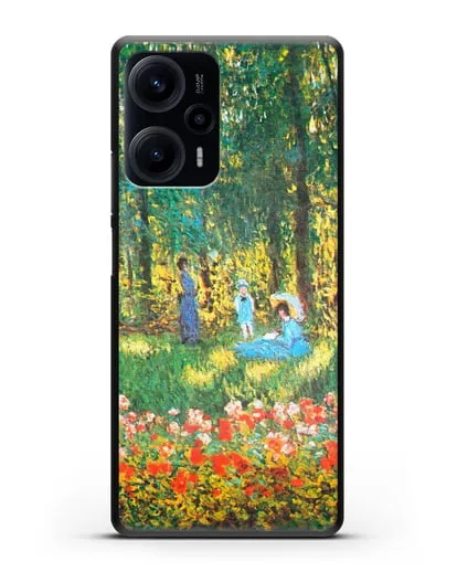 Чехол Семья художника в саду (Моне Клод) силиконовый для Xiaomi Poco F5