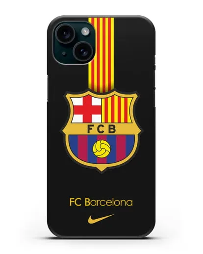 Чехол FC Barcelona с логотипом Nike силиконовый для iPhone 15 Plus