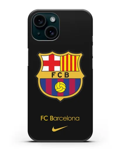 Чехол Барселона с логотипом Nike силиконовый для iPhone 15
