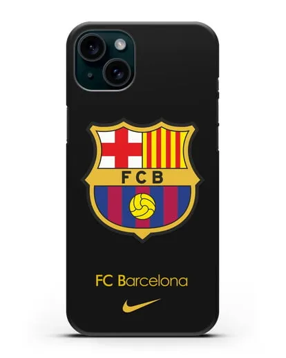Чехол Барселона с логотипом Nike силиконовый для iPhone 15 Plus