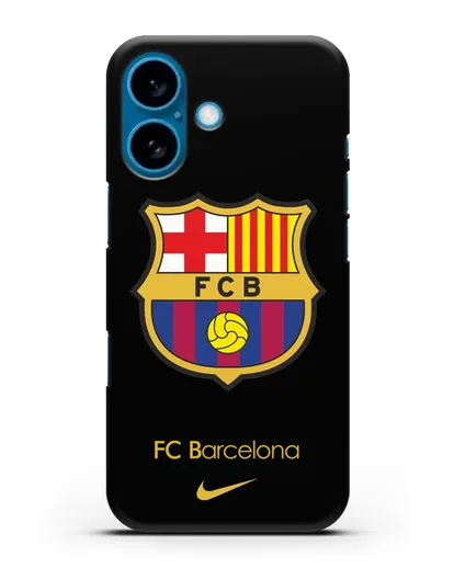 Чехол Барселона с логотипом Nike силиконовый для iPhone 16
