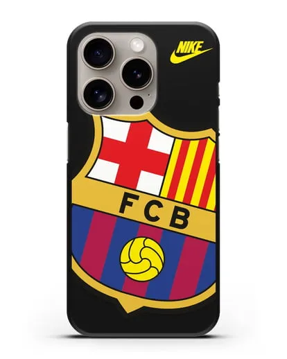 Чехол с эмблемой Барселона силиконовый для iPhone 15 Pro