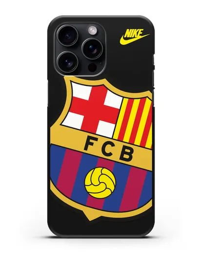 Чехол с эмблемой Барселона силиконовый для iPhone 15 Pro Max