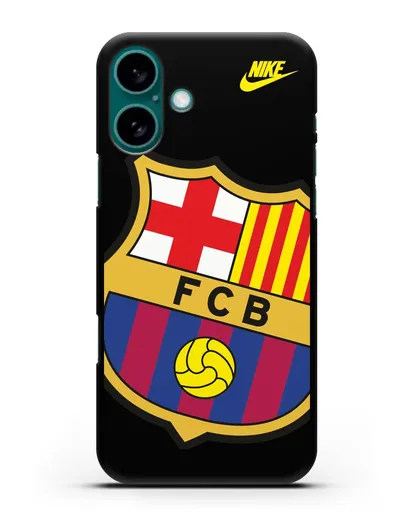 Чехол с эмблемой Барселона силиконовый для iPhone 16 Plus