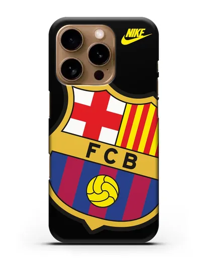 Чехол с эмблемой Барселона силиконовый для iPhone 16 Pro