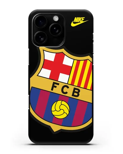 Чехол с эмблемой Барселона силиконовый для iPhone 16 Pro Max