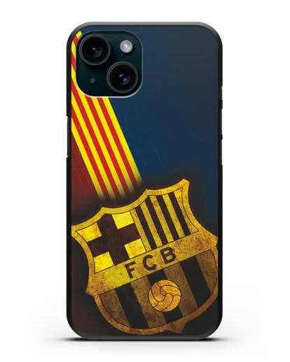 Чехол FC Barcelona с картинкой силиконовый для iPhone 15