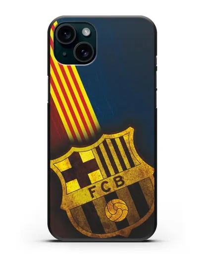 Чехол FC Barcelona с картинкой силиконовый для iPhone 15 Plus