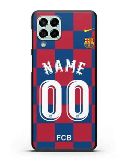 Именной чехол Барселона с фамилией и номером (сезон 2019-2020) красно-синяя форма силиконовый для Samsung Galaxy M53 [SM-M536]