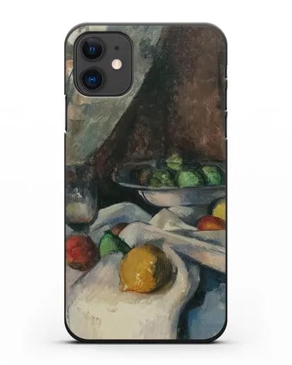 Чехол Натюрморт, Бутылка, Чашка и Фрукты (Сезанн Поль) силиконовый для iPhone 11