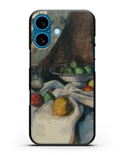 Чехол Натюрморт, Бутылка, Чашка и Фрукты (Сезанн Поль) силиконовый для iPhone 16