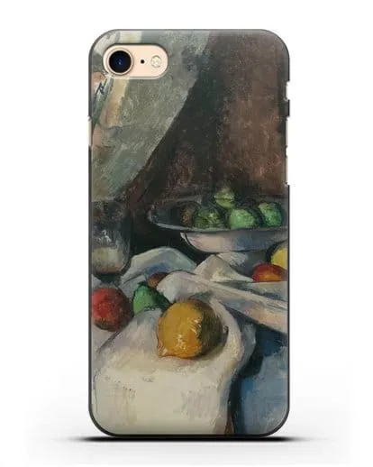 Чехол Натюрморт, Бутылка, Чашка и Фрукты (Сезанн Поль) силиконовый для iPhone 8