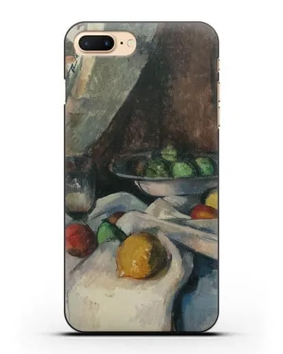 Чехол Натюрморт, Бутылка, Чашка и Фрукты (Сезанн Поль) силиконовый для iPhone 8 Plus
