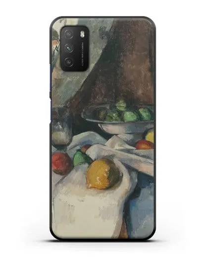 Чехол Натюрморт, Бутылка, Чашка и Фрукты (Сезанн Поль) силиконовый для Xiaomi Poco M3