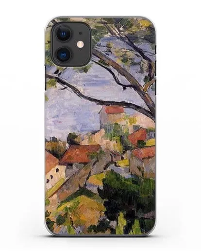 Чехол Л'Эстак. Вид сквозь деревья (Сезанн Поль) силиконовый для iPhone 11