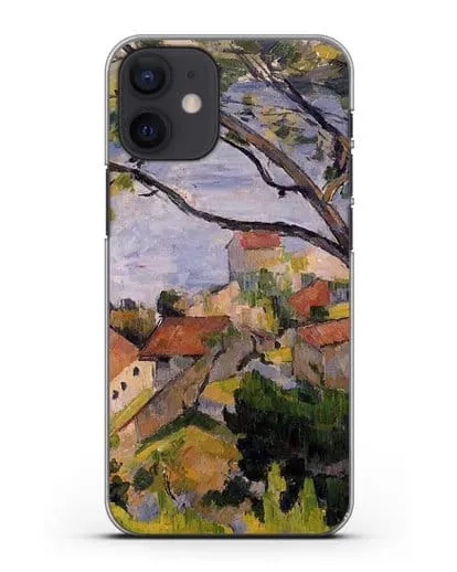 Чехол Л'Эстак. Вид сквозь деревья (Сезанн Поль) силиконовый для iPhone 12 mini
