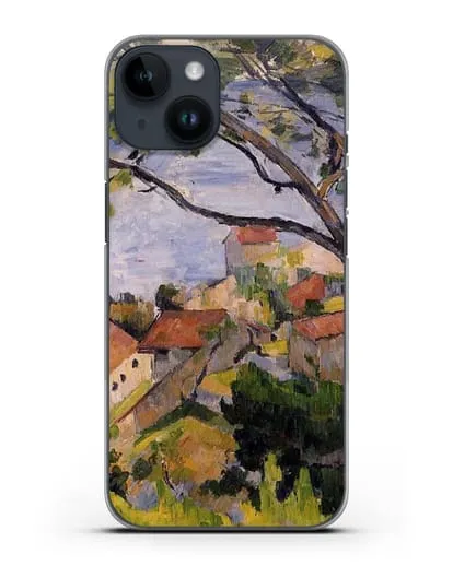 Чехол Л'Эстак. Вид сквозь деревья (Сезанн Поль) силиконовый для iPhone 14