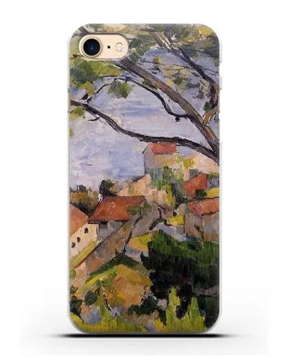 Чехол Л'Эстак. Вид сквозь деревья (Сезанн Поль) силиконовый для iPhone 8