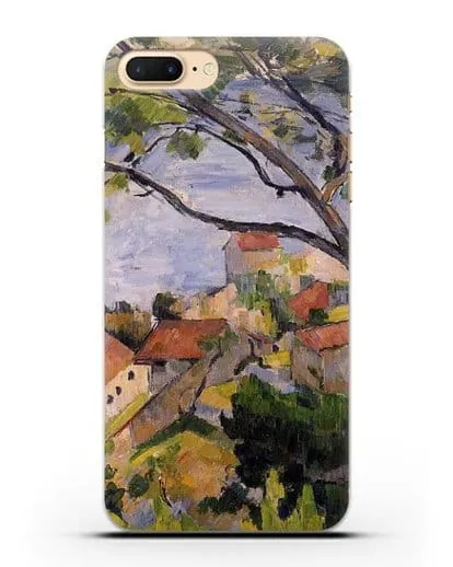 Чехол Л'Эстак. Вид сквозь деревья (Сезанн Поль) силиконовый для iPhone 8 Plus