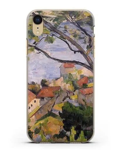 Чехол Л'Эстак. Вид сквозь деревья (Сезанн Поль) силиконовый для iPhone XR