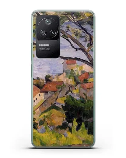 Чехол Л'Эстак. Вид сквозь деревья (Сезанн Поль) силиконовый для Xiaomi Poco F4