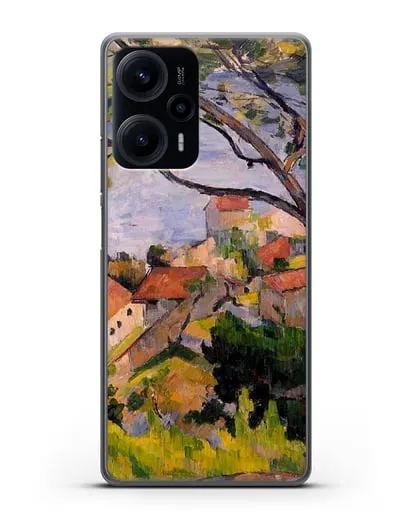 Чехол Л'Эстак. Вид сквозь деревья (Сезанн Поль) силиконовый для Xiaomi Poco F5