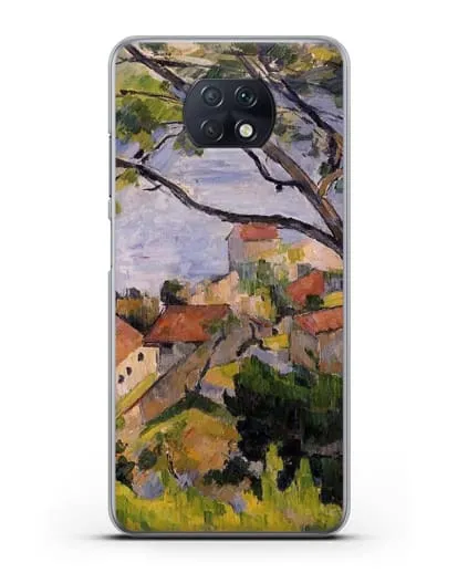 Чехол Л'Эстак. Вид сквозь деревья (Сезанн Поль) силиконовый для Xiaomi Redmi Note 9T