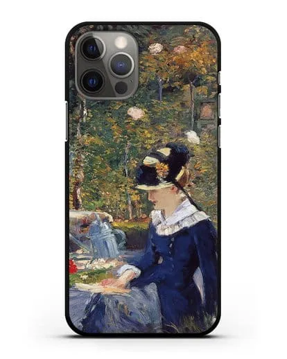 Чехол Молодая дама в саду (Мане Эдуард) силиконовый для iPhone 12 Pro