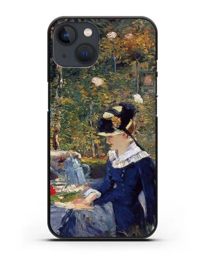 Чехол Молодая дама в саду (Мане Эдуард) силиконовый для iPhone 13 Mini