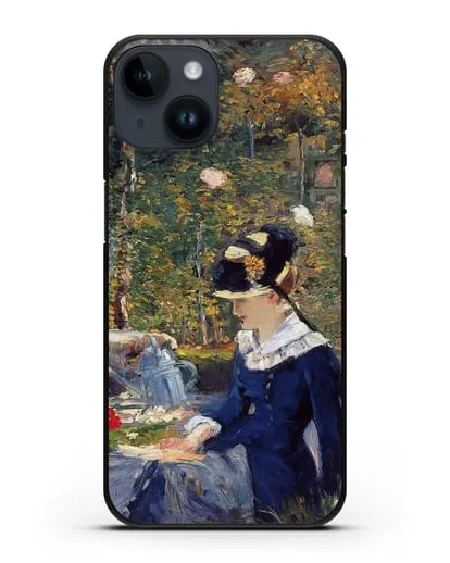 Чехол Молодая дама в саду (Мане Эдуард) силиконовый для iPhone 14