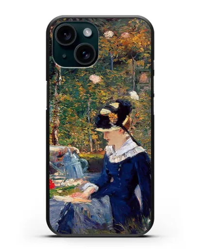 Чехол Молодая дама в саду (Мане Эдуард) силиконовый для iPhone 15