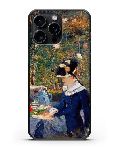 Чехол Молодая дама в саду (Мане Эдуард) силиконовый для iPhone 15 Pro Max