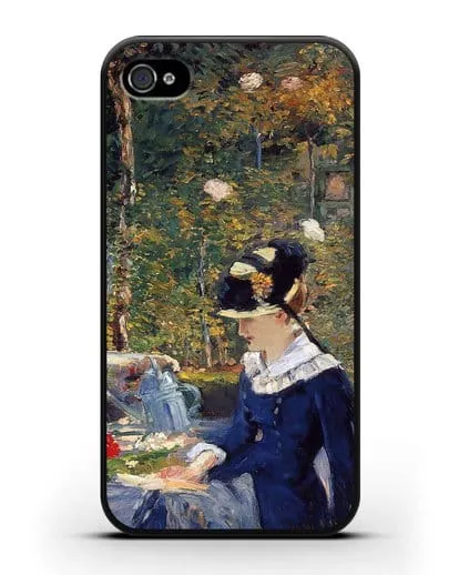 Чехол Молодая дама в саду (Мане Эдуард) силиконовый для iPhone 4/4s