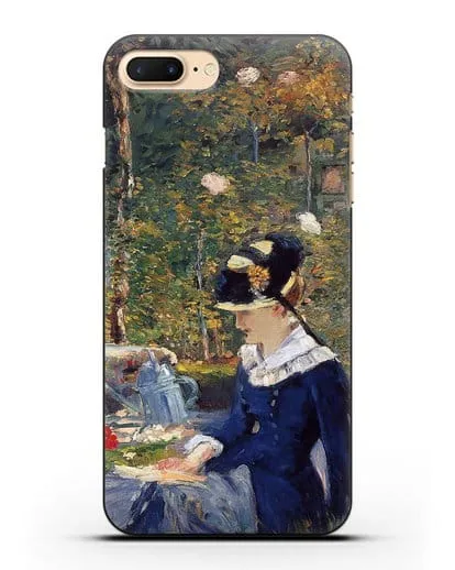 Чехол Молодая дама в саду (Мане Эдуард) силиконовый для iPhone 8 Plus