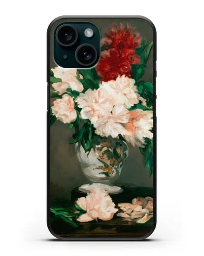 Чехол Ваза с пионами (Мане Эдуард) силиконовый для iPhone 15