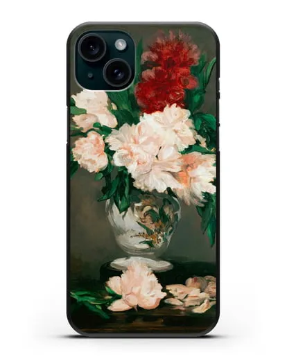 Чехол Ваза с пионами (Мане Эдуард) силиконовый для iPhone 15 Plus