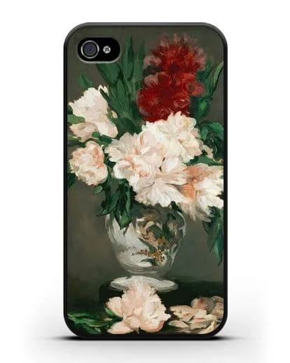 Чехол Ваза с пионами (Мане Эдуард) силиконовый для iPhone 4/4s