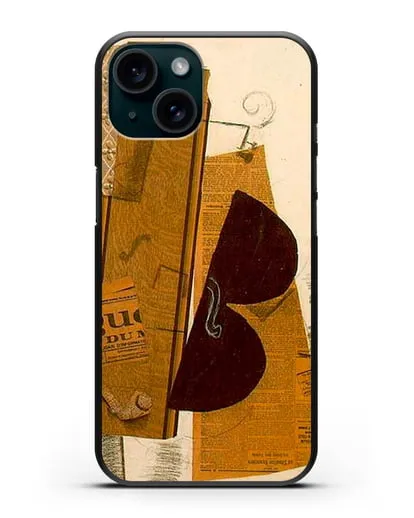 Чехол Скрипка и трубка (Брак Жорж) силиконовый для iPhone 15