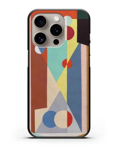 Чехол Геометрическая композиция (Вельмье Жорж) силиконовый для iPhone 15 Pro