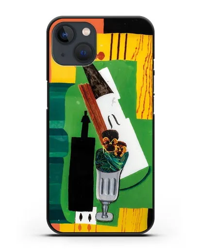 Чехол Скрипка, бутылка, цветы в стакане и восьмерка пик (Маркусси Луи) силиконовый для iPhone 13 Mini
